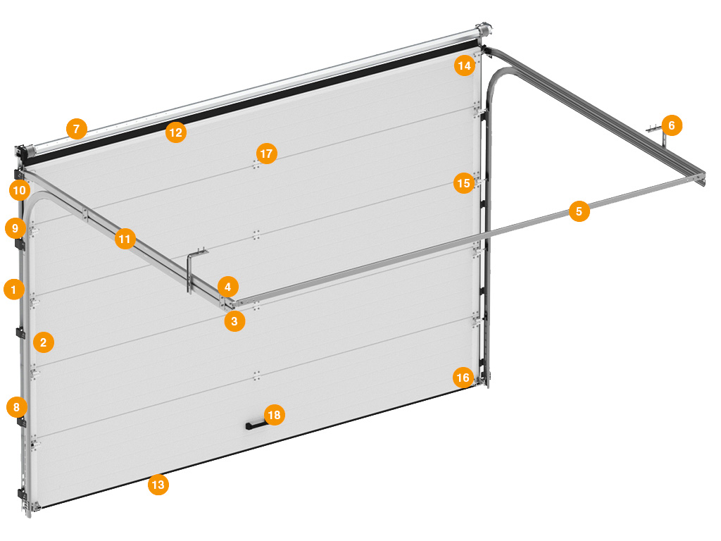 Конструкция секционных ворот RSD02LUX ДорХан