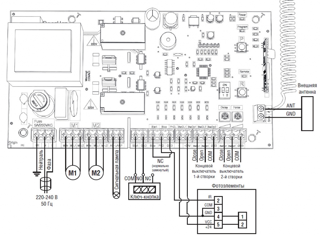 Схема подключения PCB-SW mini (ДорХан)